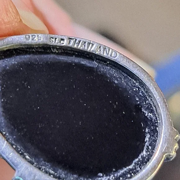 925, Elegant Onyx, Silver And Marcasite Jewelry Set - Picture 4 of 7